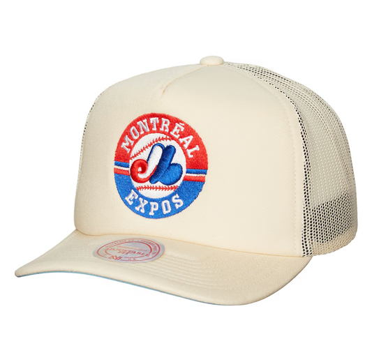 Mitchell and Ness Montreal Expos Evergreen Trucker Cooperstown Snapback