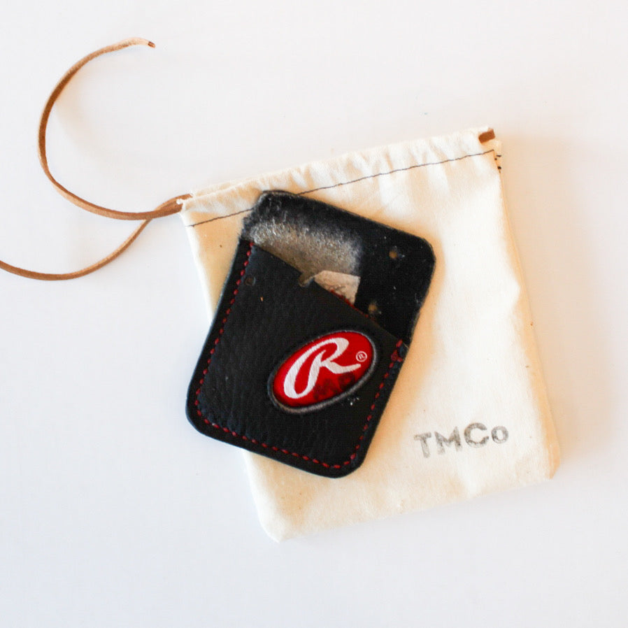 Repurposed Baseball Glove Single Card Holder Wallet custom handcrafted