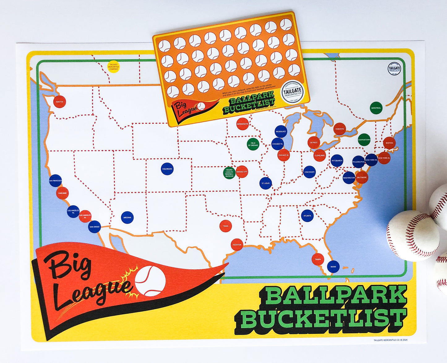 TMCo Big League Ballpark Bucketlist Replacement Sticker Sheet