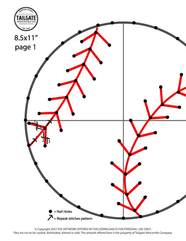 TMCo Digital Download - Baseball / Softball String Art Template