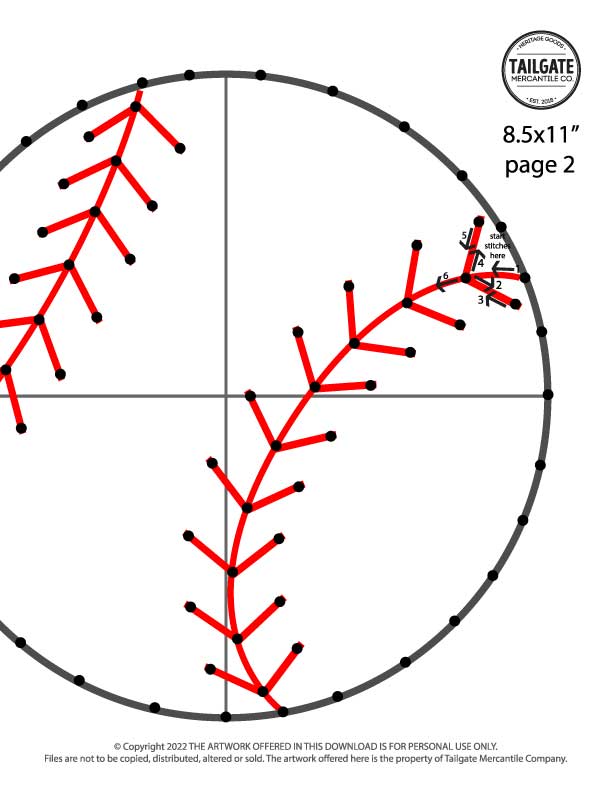 TMCo Digital Download - Baseball / Softball String Art Template