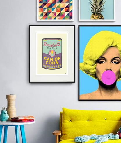 Baseball wall decor "Can of Corn" 4-Up + 1-Up Digital Prints