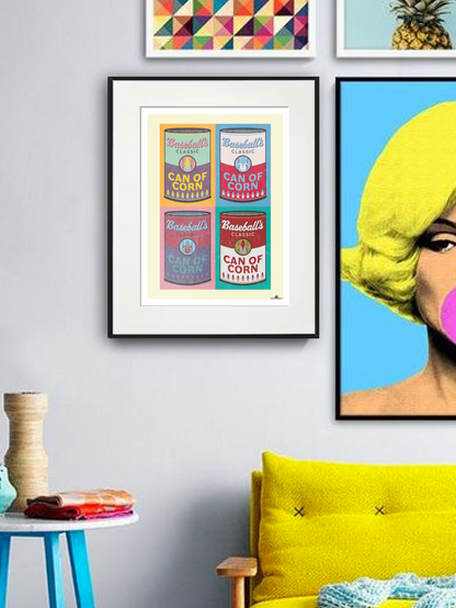 Baseball wall decor "Can of Corn" 4-Up + 1-Up Digital Prints