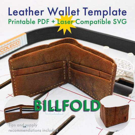 DIY billfold leather wallet template
