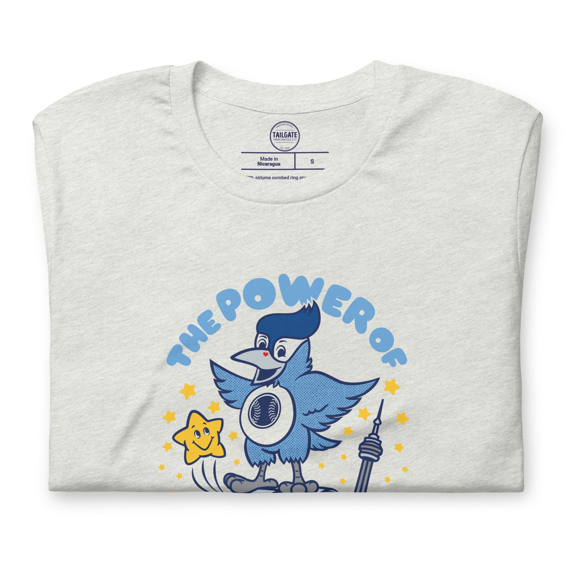 toronto blue jays the power of friendship ASH folded tee flat lay