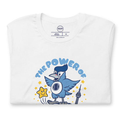 toronto blue jays the power of friendship SOLID WHITE BLEND folded tee flat lay