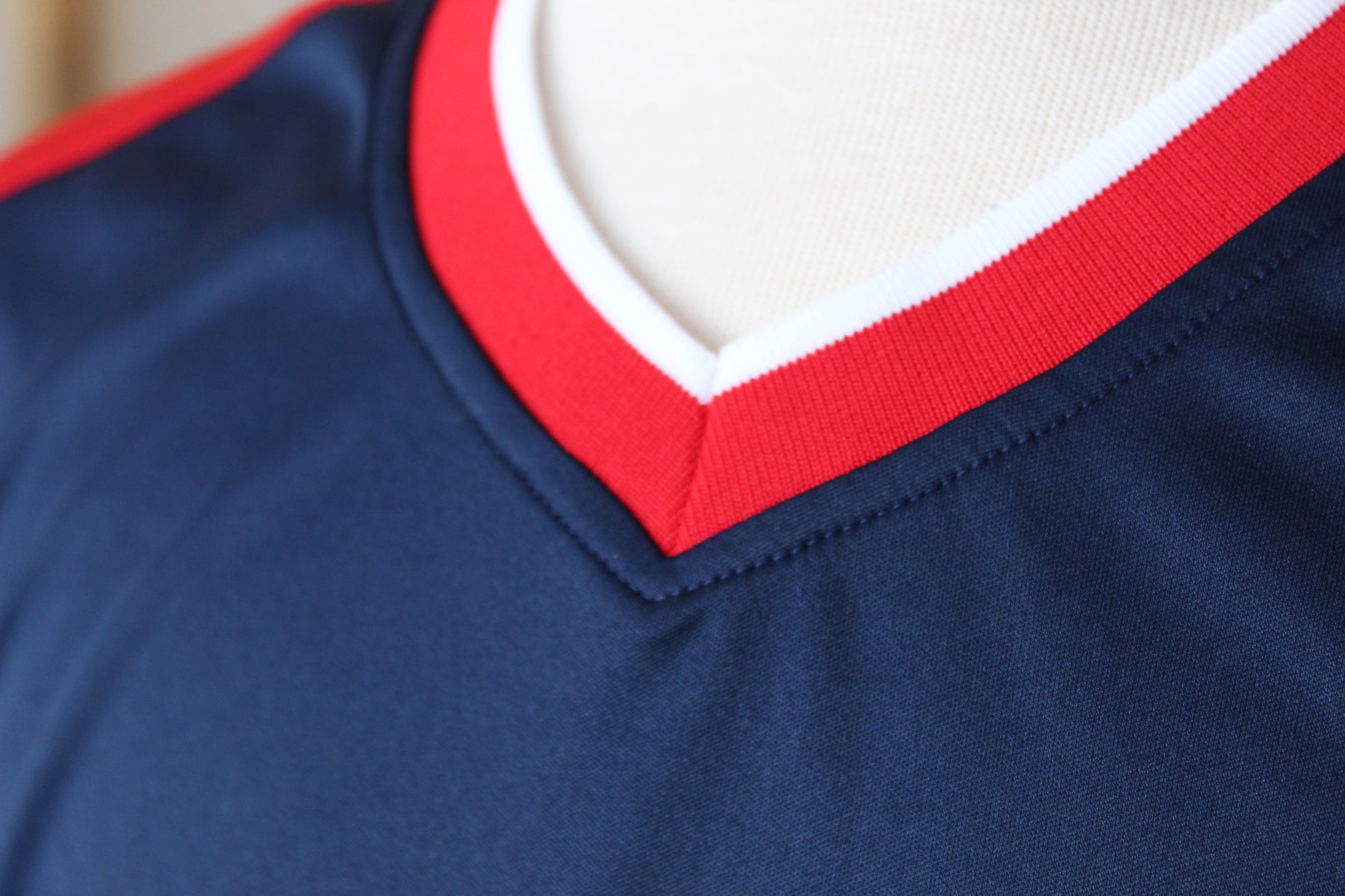 Men's Boston Red Sox Fanatics Branded Navy/Red True Classics Walk-Off  V-Neck T-Shirt