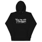 Image of black hoodie with design of "Take Me Out to the Ballgame" with coordinating musical notes in white located on centre chest. This design is exclusive to Tailgate Mercantile and available only online.